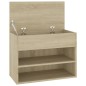 vidaXL Banco zapatero madera contrachapada roble Sonoma 60x30x45 cm vidaXL Banco zapatero madera contrachapada roble Sonoma 60x30x45 cm