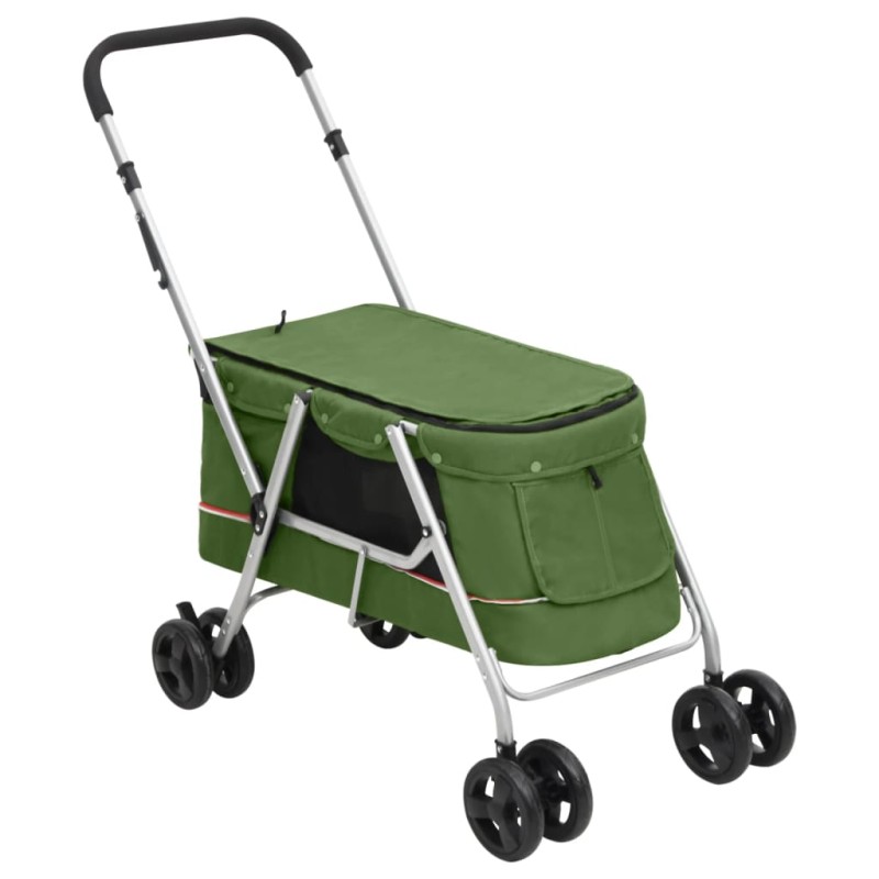 vidaXL Cochecito para perros plegable tela lino verde 100x49x96 cm vidaXL Cochecito para perros plegable tela lino verde 100x49x96 cm