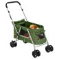 vidaXL Cochecito para perros plegable tela lino verde 100x49x96 cm vidaXL Cochecito para perros plegable tela lino verde 100x49x96 cm
