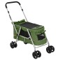 vidaXL Cochecito para perros plegable tela lino verde 100x49x96 cm vidaXL Cochecito para perros plegable tela lino verde 100x49x96 cm