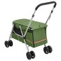vidaXL Cochecito para perros plegable tela lino verde 100x49x96 cm vidaXL Cochecito para perros plegable tela lino verde 100x49x96 cm