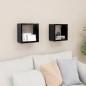 vidaXL Estantes cubo de pared 2 unidades negro brillo 26x15x26 cm vidaXL Estantes cubo de pared 2 unidades negro brillo 26x15x26 cm