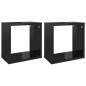 vidaXL Estantes cubo de pared 2 unidades negro brillo 26x15x26 cm vidaXL Estantes cubo de pared 2 unidades negro brillo 26x15x26 cm
