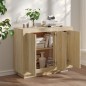 vidaXL Aparador de madera contrachapada color roble Sonoma 92x35x75 cm vidaXL Aparador de madera contrachapada color roble Sonoma 92x35x75 cm