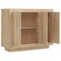 vidaXL Aparador de madera contrachapada color roble Sonoma 92x35x75 cm vidaXL Aparador de madera contrachapada color roble Sonoma 92x35x75 cm
