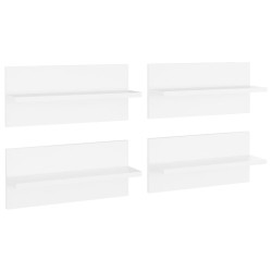 vidaXL Estantes de pared 4uds madera contrachapada blanco 40x11,5x18cm