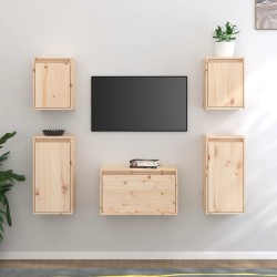vidaXL Muebles para TV 5 piezas madera maciza de pino