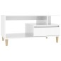 vidaXL Mesa de centro madera contrachapada blanco brillo 90x49x45 cm vidaXL Mesa de centro madera contrachapada blanco brillo 90x49x45 cm
