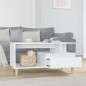 vidaXL Mesa de centro madera contrachapada blanco brillo 90x49x45 cm vidaXL Mesa de centro madera contrachapada blanco brillo 90x49x45 cm