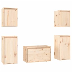 vidaXL Muebles para TV 5 piezas madera maciza de pino
