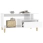 vidaXL Mesa de centro madera contrachapada blanco brillo 90x49x45 cm vidaXL Mesa de centro madera contrachapada blanco brillo 90x49x45 cm
