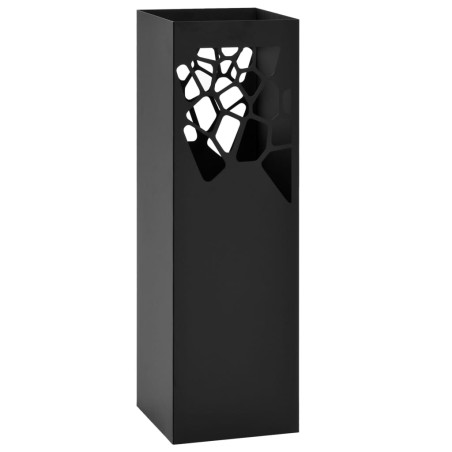 vidaXL Paragüero diseño piedras acero negro 
