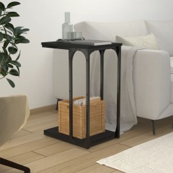 vidaXL Mesa auxiliar de madera contrachapada negro 40x30x60 cm