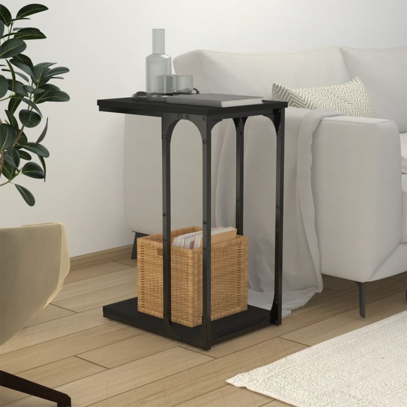 vidaXL Mesa auxiliar de madera contrachapada negro 40x30x60 cm vidaXL Mesa auxiliar de madera contrachapada negro 40x30x60 cm