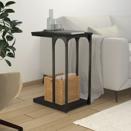vidaXL Mesa auxiliar de madera contrachapada negro 40x30x60 cm