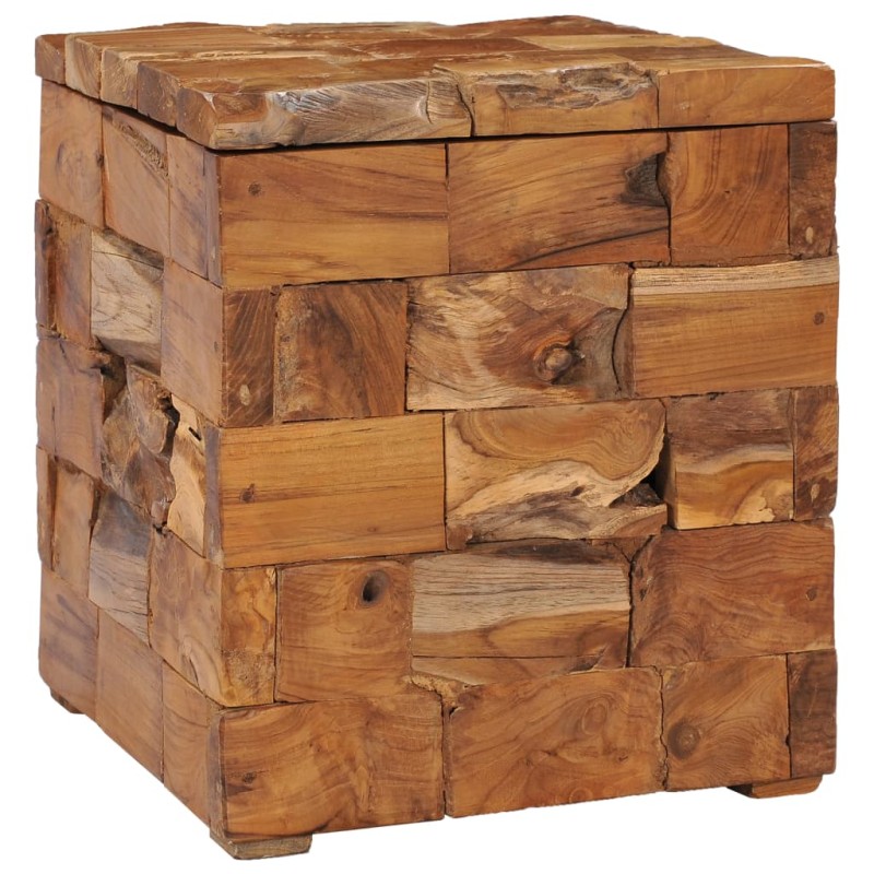 vidaXL Taburete con almacenamiento madera maciza de teca vidaXL Taburete con almacenamiento madera maciza de teca