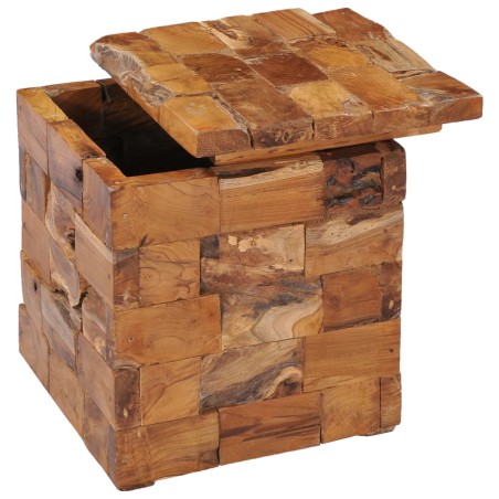 vidaXL Taburete con almacenamiento madera maciza de teca 