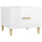 vidaXL Mesa de centro madera contrachapada brillo blanco 50x50x40 cm