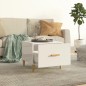 vidaXL Mesa de centro madera contrachapada brillo blanco 50x50x40 cm