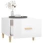 vidaXL Mesa de centro madera contrachapada brillo blanco 50x50x40 cm