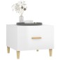 vidaXL Mesa de centro madera contrachapada brillo blanco 50x50x40 cm