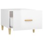 vidaXL Mesa de centro madera contrachapada brillo blanco 50x50x40 cm