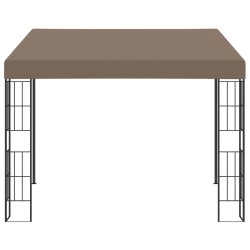 vidaXL Cenador con montaje en la pared gris taupe 3x3 m