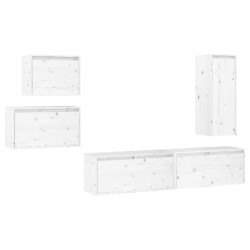 vidaXL Muebles para TV 5 piezas madera maciza de pino blanco