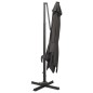vidaXL Sombrilla voladiza con poste y luces LED gris antracita 300 cm vidaXL Sombrilla voladiza con poste y luces LED gris antracita 300 cm