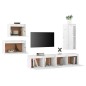 vidaXL Muebles para TV 5 piezas madera maciza de pino blanco vidaXL Muebles para TV 5 piezas madera maciza de pino blanco
