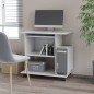 vidaXL Mesa de ordenador madera contrachapada blanco brillo 80x50x75cm vidaXL Mesa de ordenador madera contrachapada blanco brillo 80x50x75cm