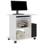 vidaXL Mesa de ordenador madera contrachapada blanco brillo 80x50x75cm vidaXL Mesa de ordenador madera contrachapada blanco brillo 80x50x75cm