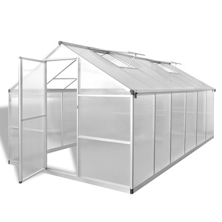 vidaXL Invernadero de aluminio reforzado con estructura base 9,025 m²