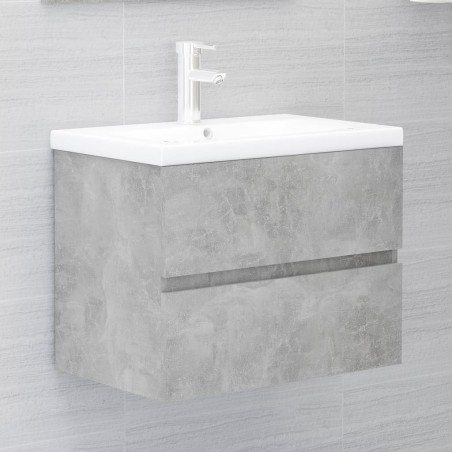 vidaXL Armario de lavabo contrachapada gris hormigón 60x38,5x45 cm