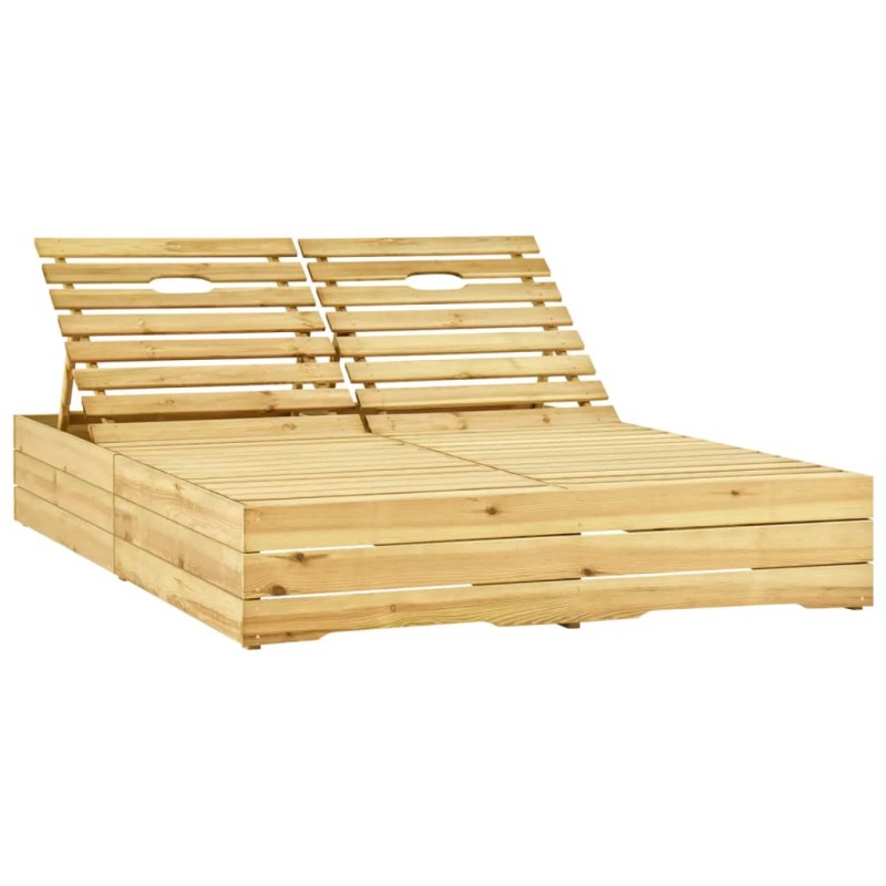 vidaXL Tumbona doble de madera de pino impregnada verde vidaXL Tumbona doble de madera de pino impregnada verde