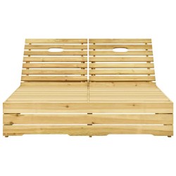 vidaXL Tumbona doble de madera de pino impregnada verde