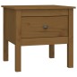 vidaXL Mesa auxiliar 2 uds madera maciza pino marrón miel 50x50x49 cm