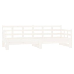 vidaXL Sofá cama extraíble madera maciza de pino blanco 2x(80x200) cm