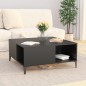 vidaXL Mesa de centro madera contrachapada negro 80x80x36,5 cm