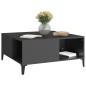 vidaXL Mesa de centro madera contrachapada negro 80x80x36,5 cm