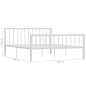 vidaXL Estructura de cama de metal blanco 160x200 cm vidaXL Estructura de cama de metal blanco 160x200 cm