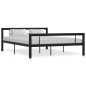 vidaXL Estructura de cama de metal negro y blanco 140x200 cm vidaXL Estructura de cama de metal negro y blanco 140x200 cm