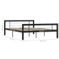 vidaXL Estructura de cama de metal negro y blanco 140x200 cm vidaXL Estructura de cama de metal negro y blanco 140x200 cm