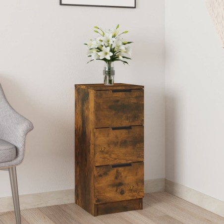 vidaXL Aparador madera contrachapada color roble ahumado 30x30x70 cm
