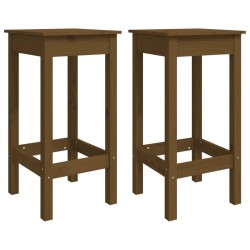 vidaXL Taburetes 2 uds madera maciza de pino marrón miel 40x40x78 cm