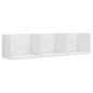 vidaXL Estantería de pared CD contrachapada blanco brillo 75x18x18 cm vidaXL Estantería de pared CD contrachapada blanco brillo 75x18x18 cm