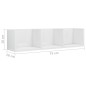 vidaXL Estantería de pared CD contrachapada blanco brillo 75x18x18 cm vidaXL Estantería de pared CD contrachapada blanco brillo 75x18x18 cm