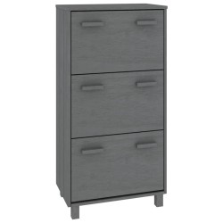 vidaXL Zapatero HAMAR madera maciza pino gris oscuro 59,5x35x117 cm