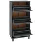 vidaXL Zapatero HAMAR madera maciza pino gris oscuro 59,5x35x117 cm vidaXL Zapatero HAMAR madera maciza pino gris oscuro 59,5x35x117 cm