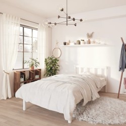 vidaXL Estructura de cama de madera maciza de pino blanca 90x200 cm